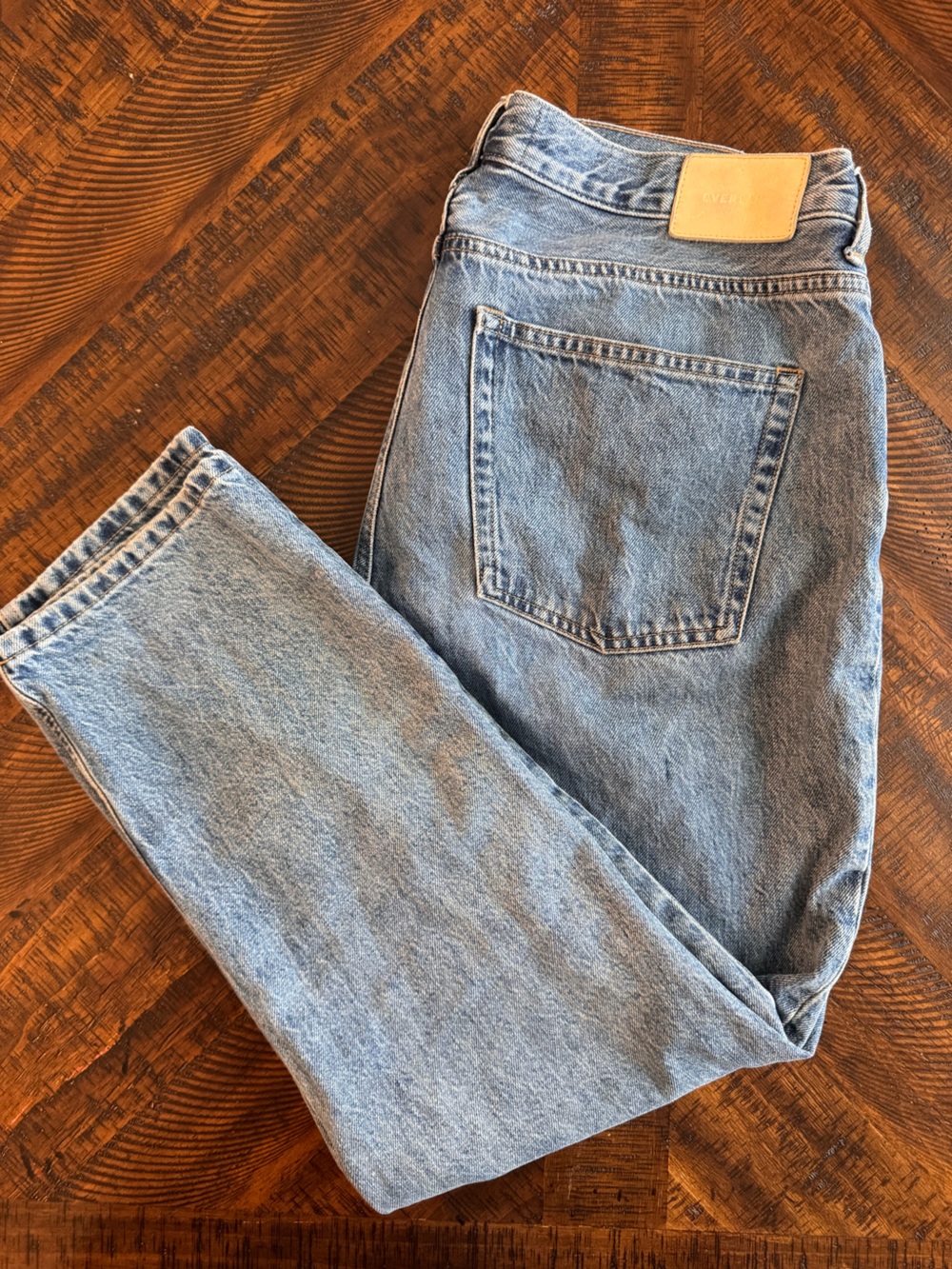Everlane Classic Light Blue Denim Jeans Button Fly Straight Fit